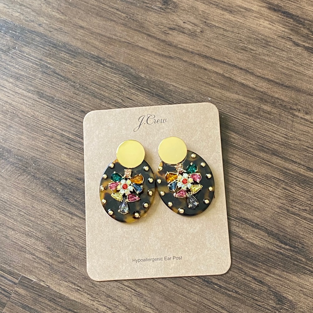 J.crew Lucite and crystal shield earring - Picture 2 of 9